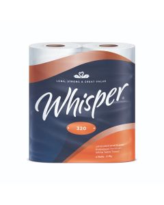 Whisper 2ply Pure Toilet Roll x36 (1 case)