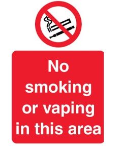 No Smoking or Vaping Sign