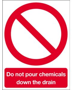 Do not pour chemicals Sign