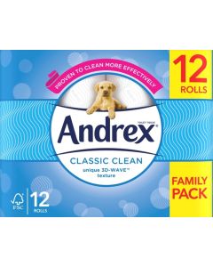 Andrex Classic Clean Toilet Roll x12 Andrex Classic Clean Toilet Roll x12