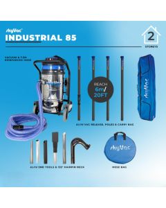 skyVac Industrial 85 Wet and Dry Vacuum Unit 110v -  20ft - 4 Poles (6m)
