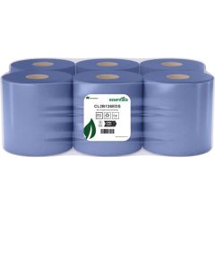 Essentials Blue Centrefeed Roll 120M x6