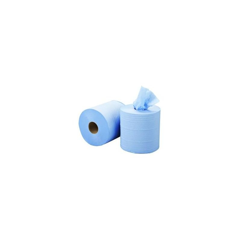 Pack of 6 Crown Supplies Centerfeed Economy Roll 2ply Blue 