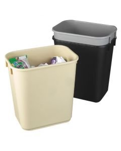 Plastic Wastebasket Rectangular Beige 12L