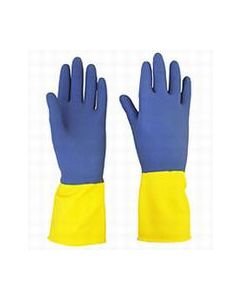 Bi-Colour Heavy Weight Rubber Gloves x 10