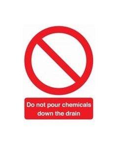 Self Adhesive Safety Sign "Do Not Pour Chemicals..