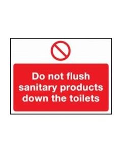 Self Adhesive Safety Sign "Do not flush sanitary..