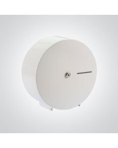 White Steel Mini Jumbo Toilet Roll Dispenser