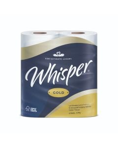 Whisper Gold Toilet Rolls 3ply White x 40 Rolls