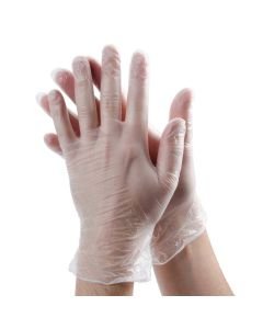 Clear Vinyl Disposable Powdered Gloves