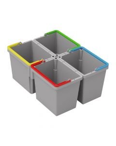 Swing Buckets 4x5L Red/Blue/Green/Yellow (Compatible with Numatic Cleaning Trolleys)